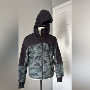Kids Hooded McKinley Camo winter jacket and pants with Black Hood and Trim